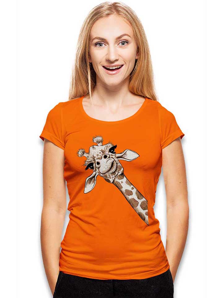 giraffe-damen-t-shirt orange 2