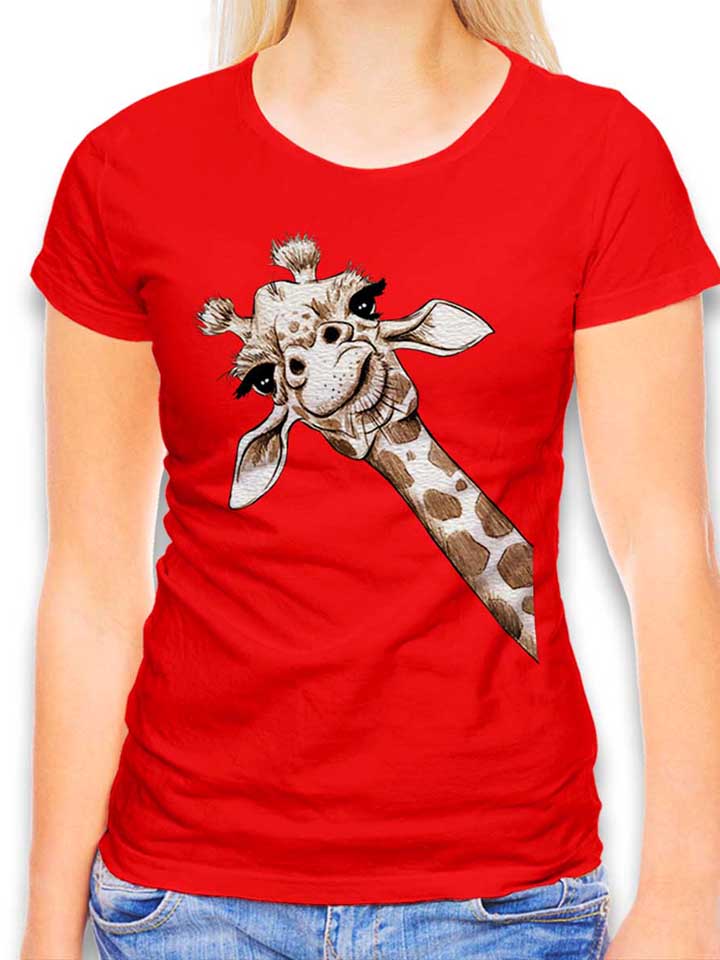 Giraffe Womens T-Shirt red XL