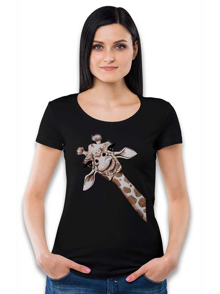 giraffe-damen-t-shirt schwarz 2