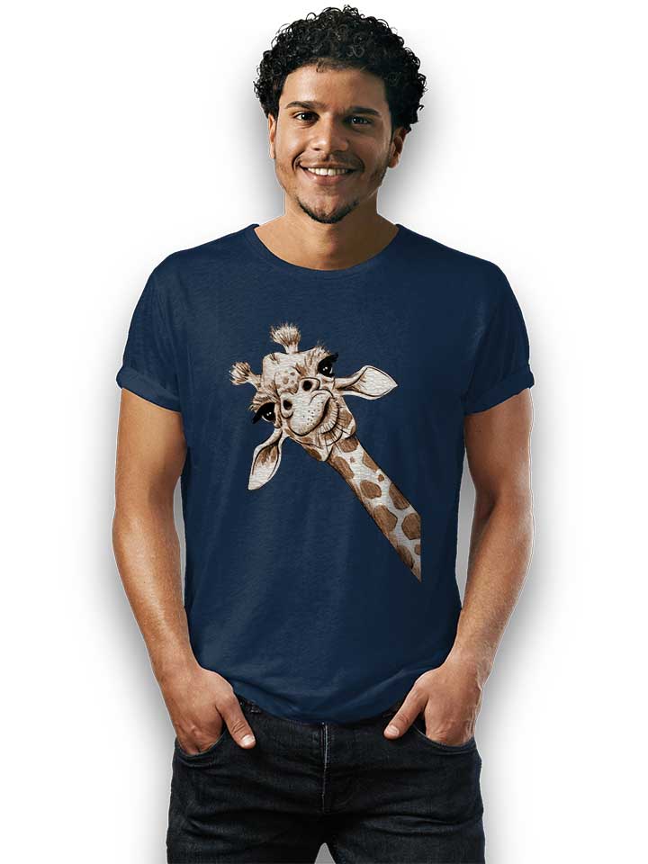 giraffe-t-shirt dunkelblau 2