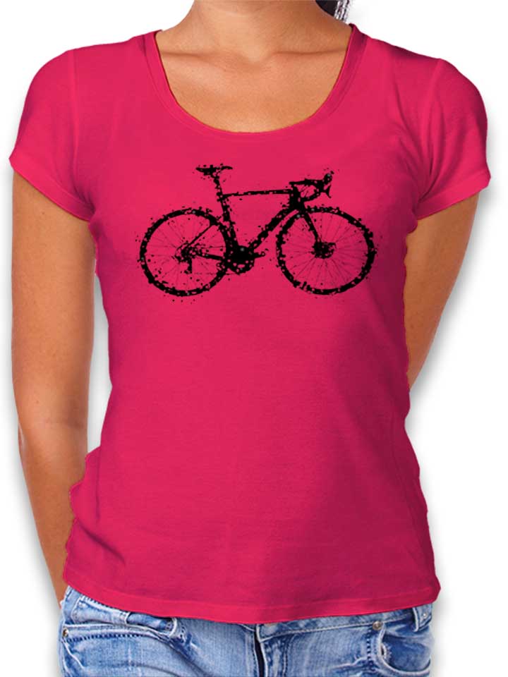 Glitchy Bike Damen T-Shirt fuchsia L