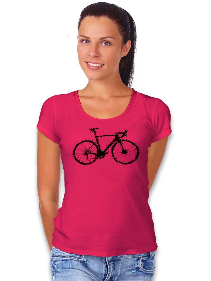 glitchy-bike-damen-t-shirt fuchsia 2