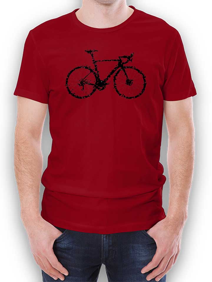Glitchy Bike T-Shirt maroon L