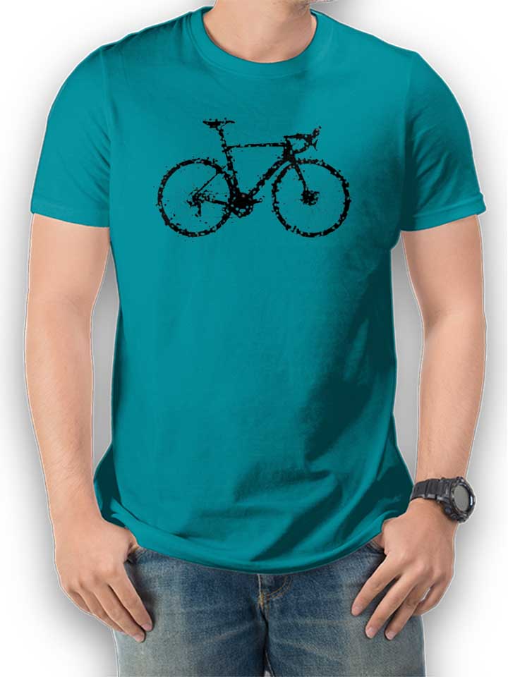 Glitchy Bike T-Shirt turchese L