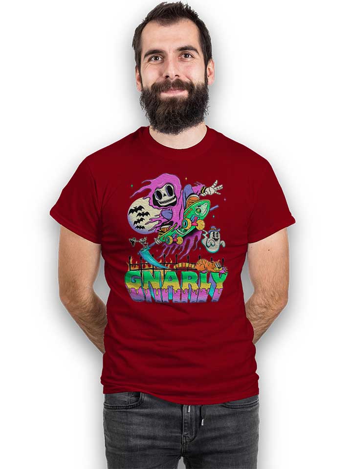 gnarly-skater-t-shirt bordeaux 2