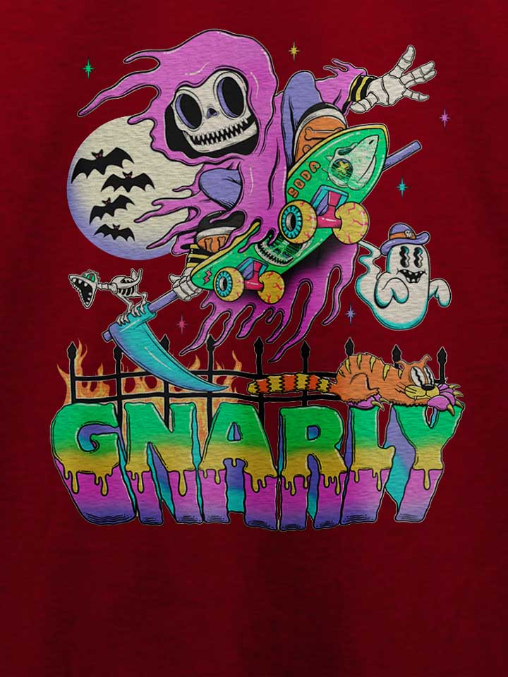 gnarly-skater-t-shirt bordeaux 4