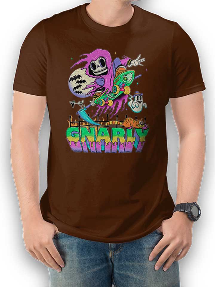 gnarly-skater-t-shirt braun 1