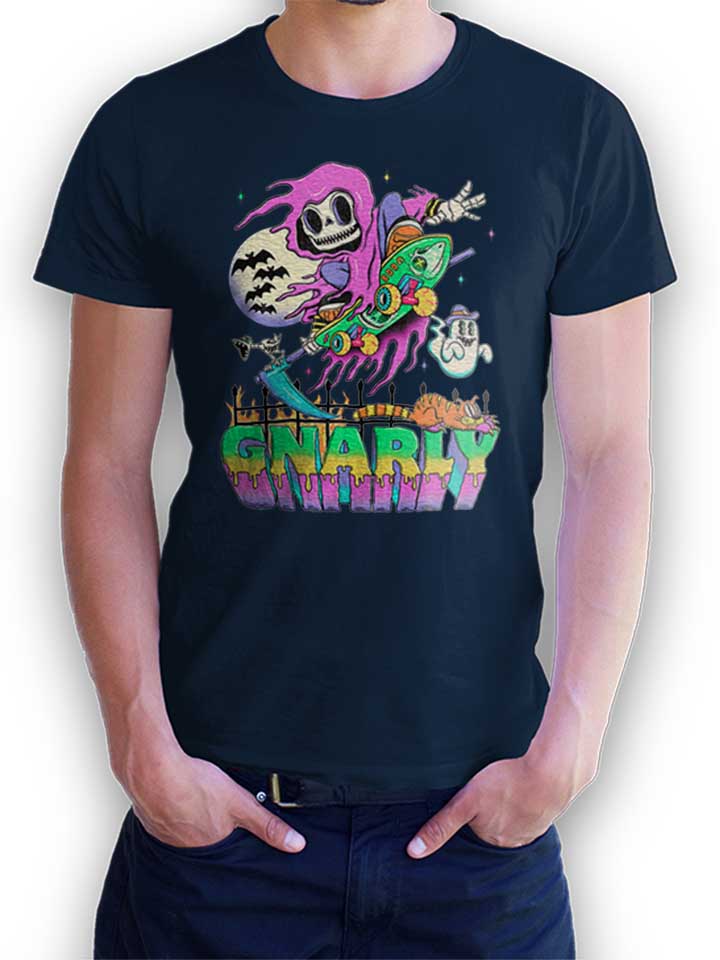 Gnarly Skater T-Shirt dunkelblau L