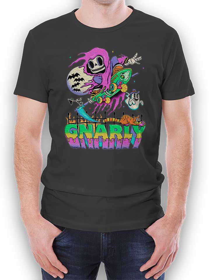 Gnarly Skater T-Shirt gris-fonc L