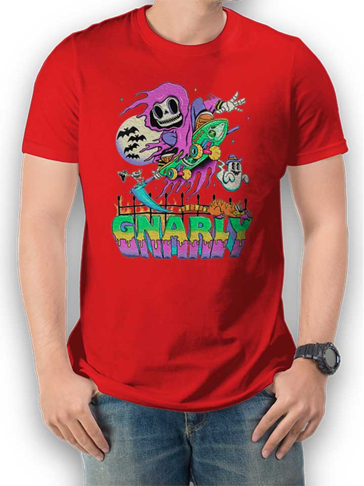 Gnarly Skater T-Shirt rouge L