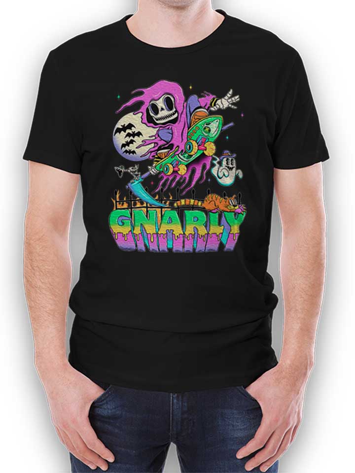 Gnarly Skater T-Shirt schwarz L