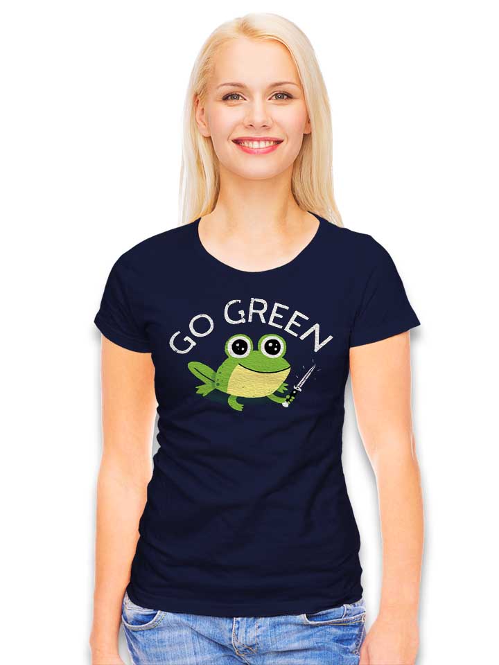 go-green-frog-damen-t-shirt dunkelblau 2