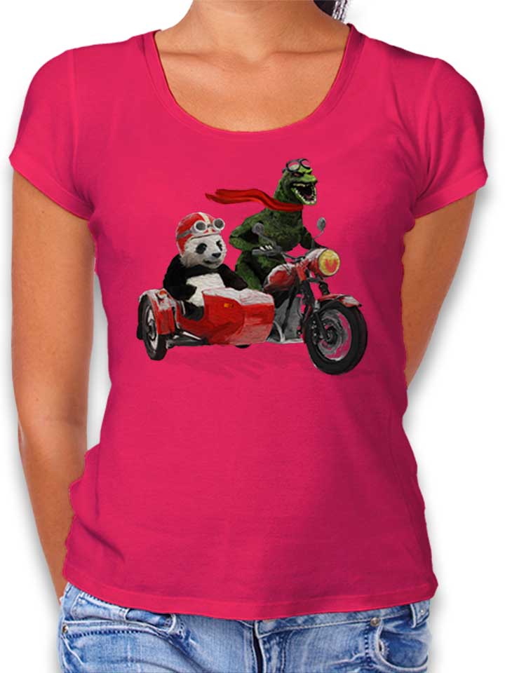 Godzilla And Panda Damen T-Shirt fuchsia L