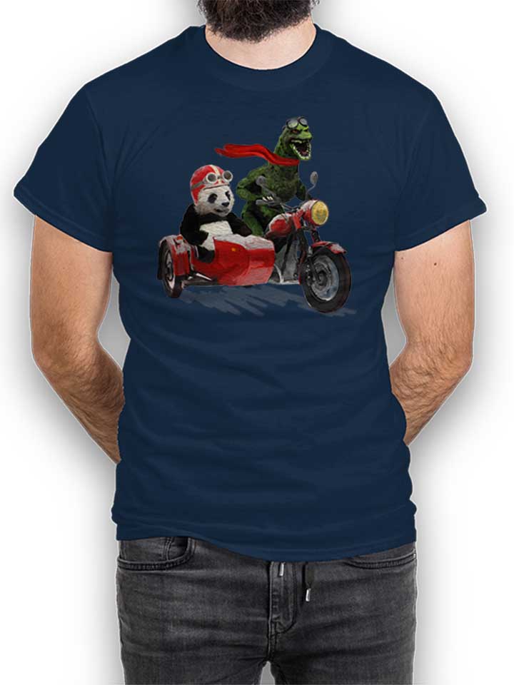 Godzilla And Panda T-Shirt navy L
