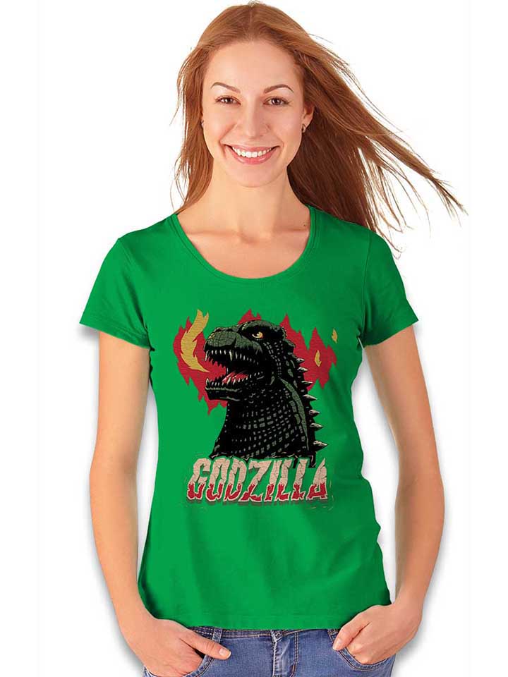 godzilla-damen-t-shirt gruen 2