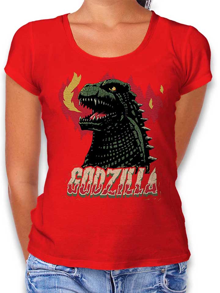 Godzilla Womens T-Shirt red L