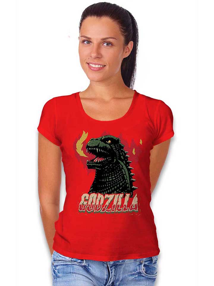 godzilla-damen-t-shirt rot 2