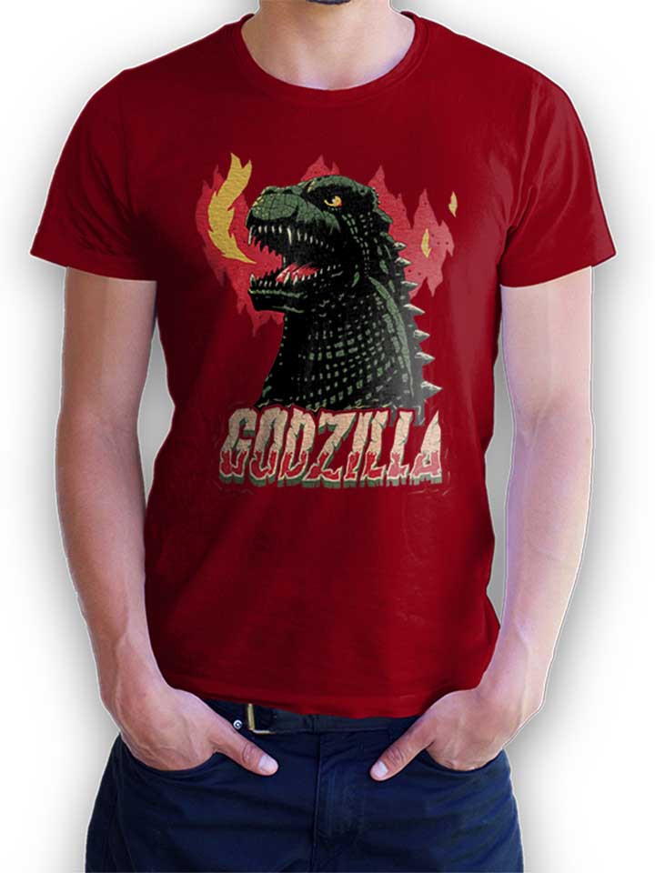 godzilla-t-shirt bordeaux 1