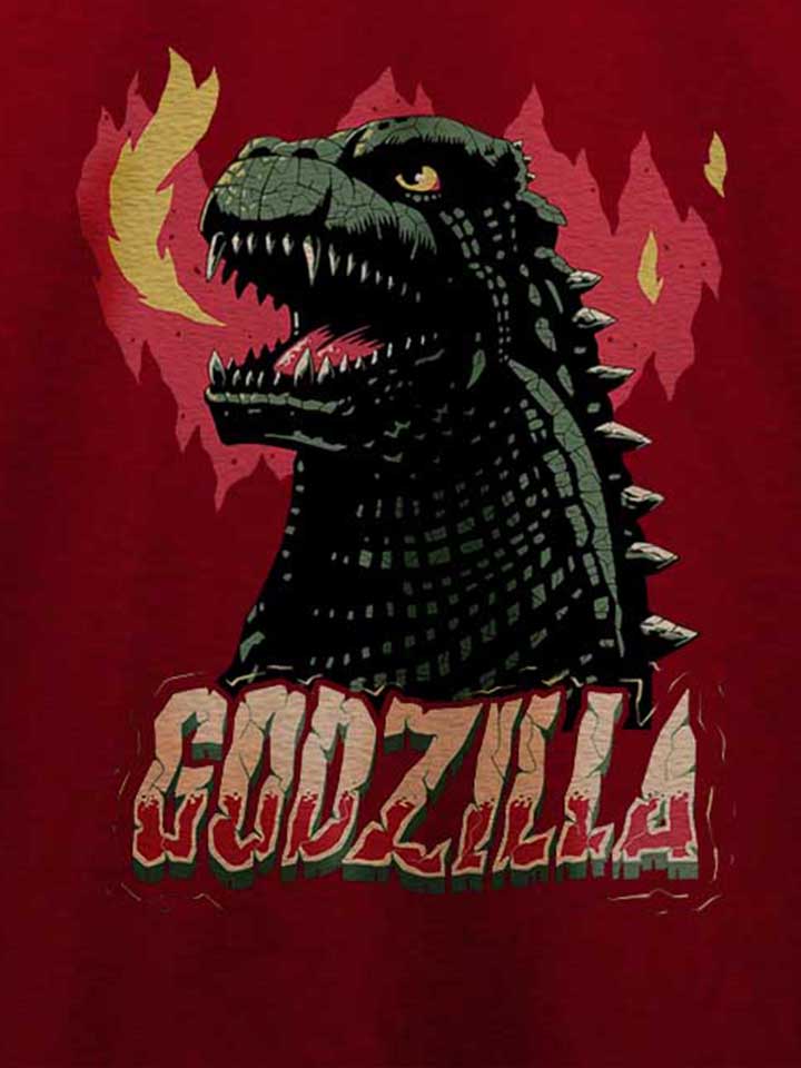 godzilla-t-shirt bordeaux 4