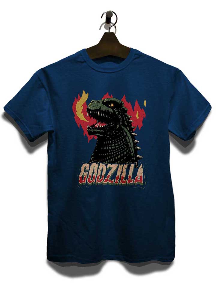 godzilla-t-shirt dunkelblau 3