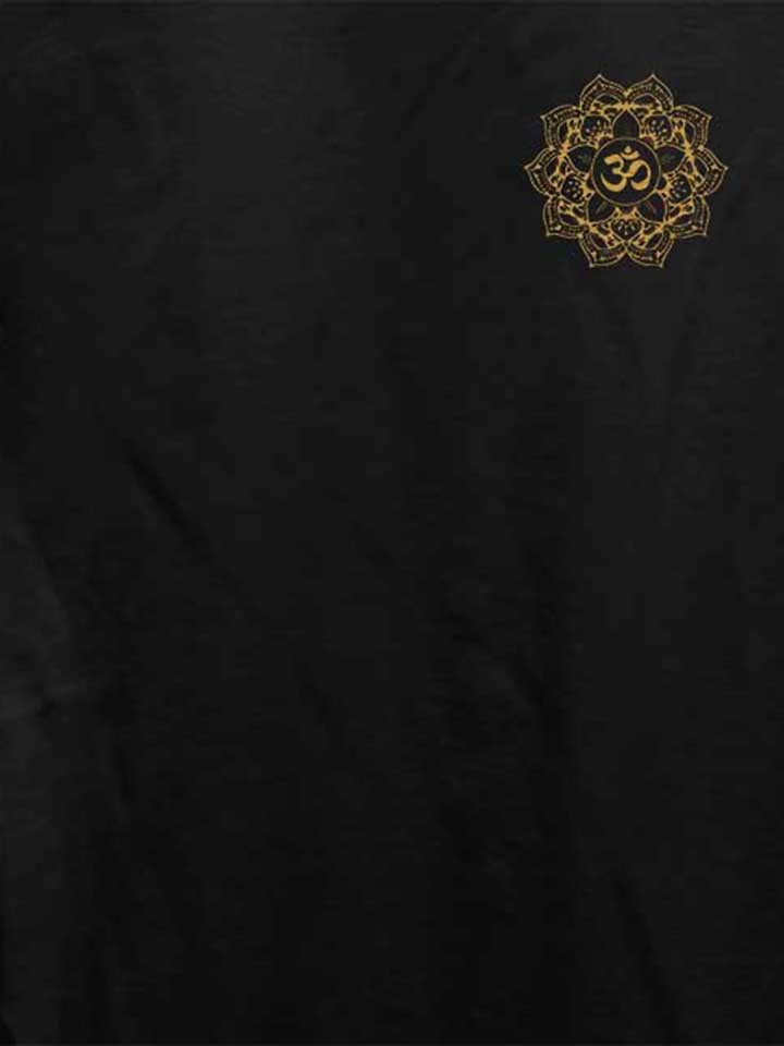 golden-om-mandala-chest-print-damen-t-shirt schwarz 4