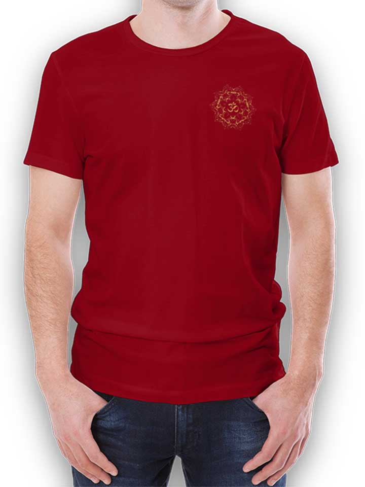 golden-om-mandala-chest-print-t-shirt bordeaux 1