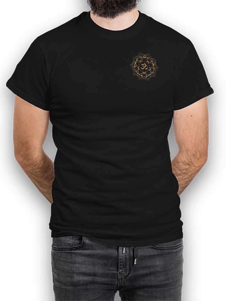 Golden Om Mandala Chest Print T-Shirt schwarz L