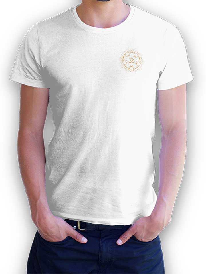 Golden Om Mandala Chest Print T-Shirt white L