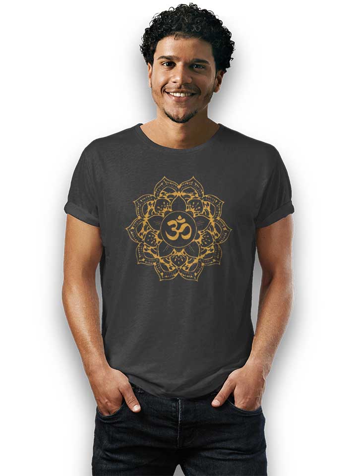 golden-om-mandala-t-shirt dunkelgrau 2