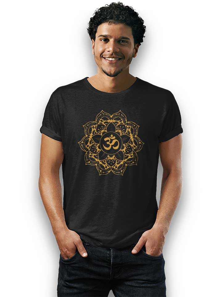 golden-om-mandala-t-shirt schwarz 2