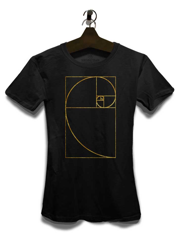 golden-ratio-sacred-fibonacci-spiral-damen-t-shirt schwarz 3