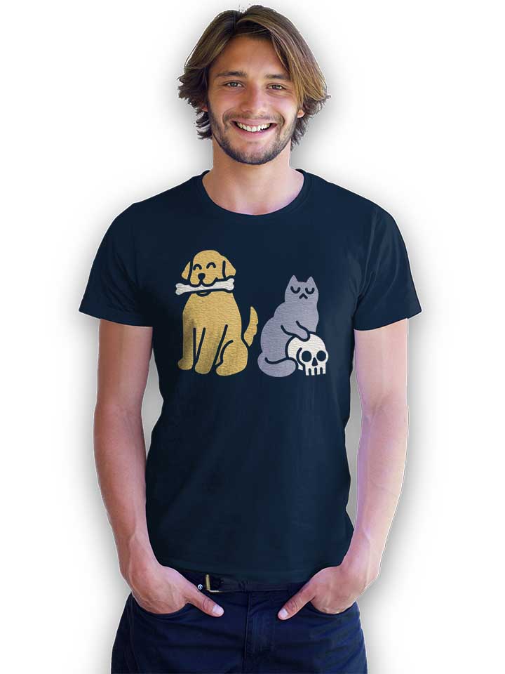 good-dog-bad-cat-t-shirt dunkelblau 2