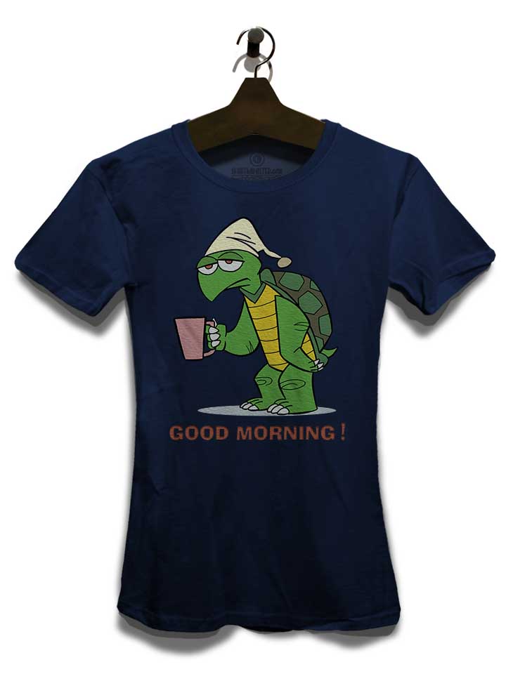 good-morning-turtle-damen-t-shirt dunkelblau 3