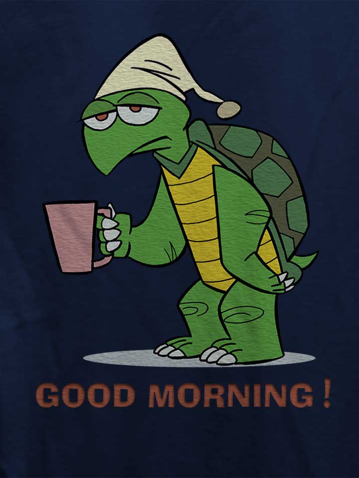 good-morning-turtle-damen-t-shirt dunkelblau 4