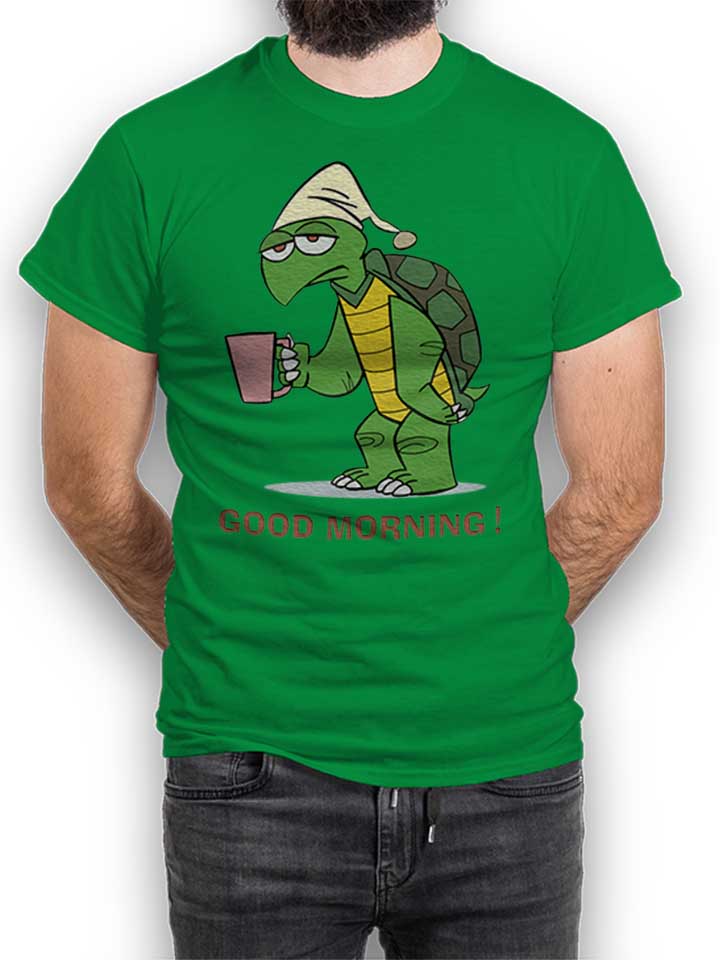 Good Morning Turtle T-Shirt green L
