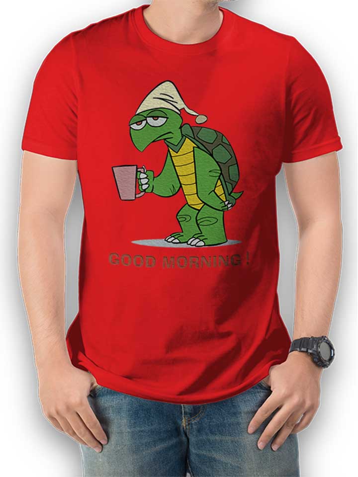 Good Morning Turtle T-Shirt red L