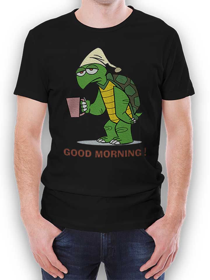 Good Morning Turtle T-Shirt nero L