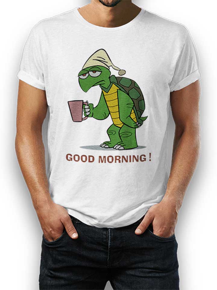 Good Morning Turtle Camiseta blanco L