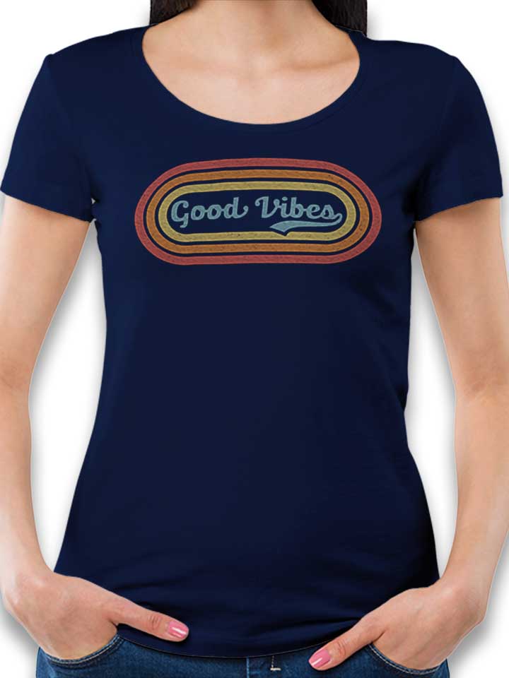 Good Vibes 02 Damen T-Shirt dunkelblau L