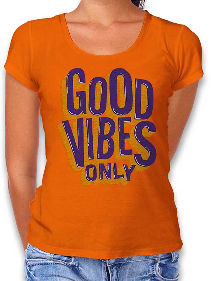 Good Vibes Only Damen T-Shirt orange L