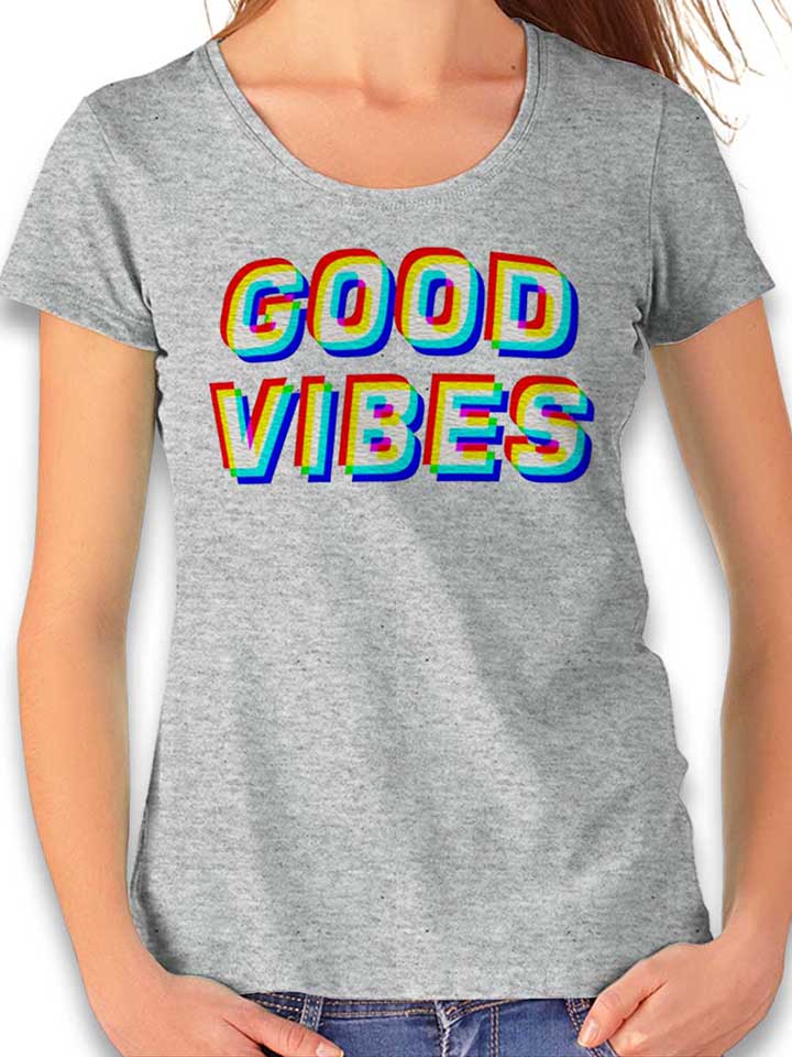 Good Vibes T-Shirt Donna griglio-melange L