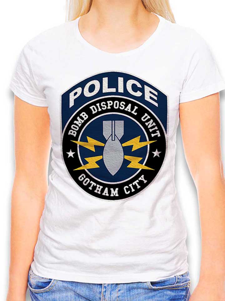 gotham-city-police-bomb-disposal-unit-damen-t-shirt weiss 1