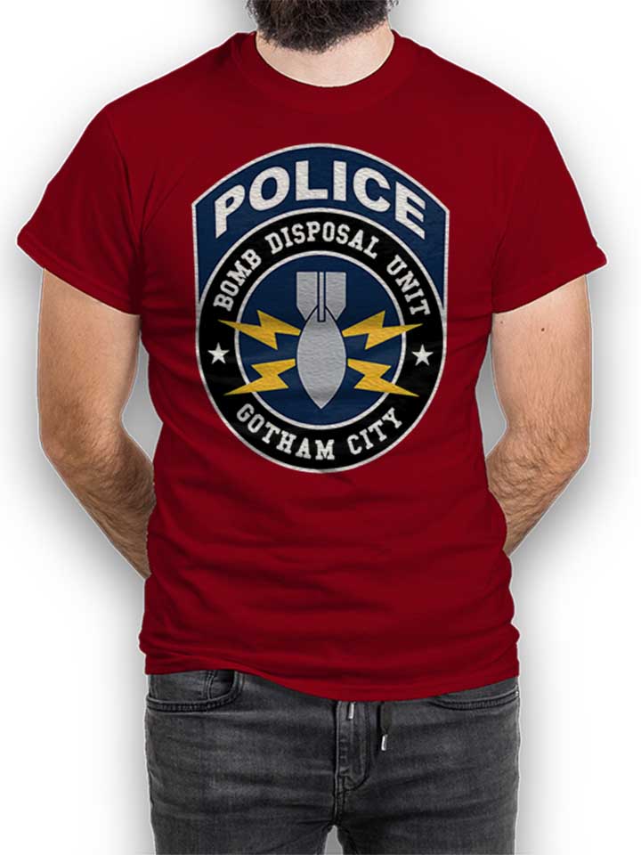 Gotham City Police Bomb Disposal Unit Camiseta burdeos L