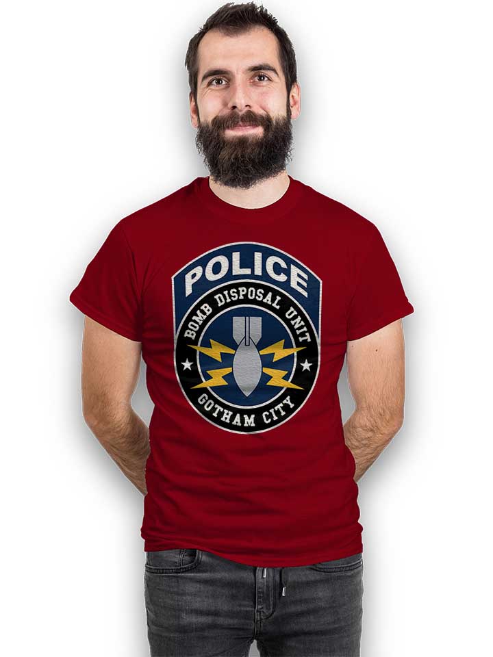 gotham-city-police-bomb-disposal-unit-t-shirt bordeaux 2