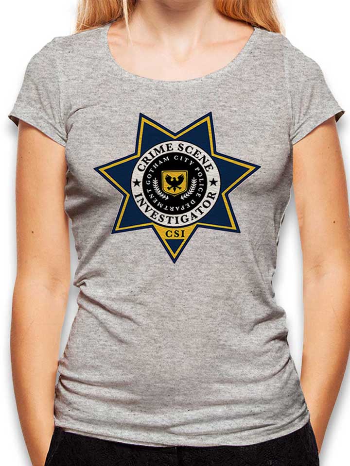 Gotham City Police Csi Damen T-Shirt grau-meliert L