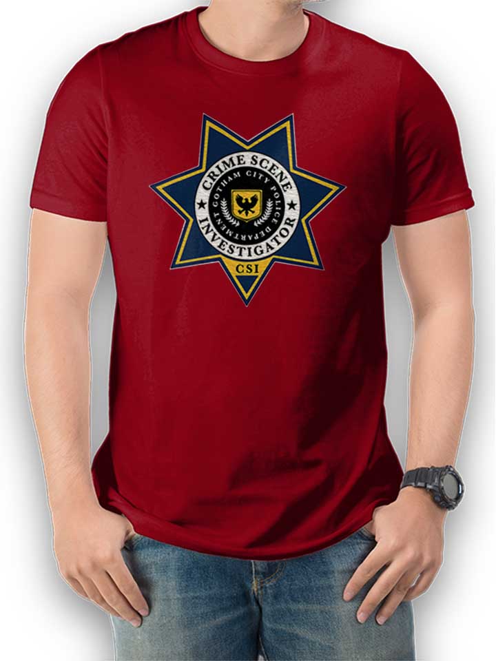 gotham-city-police-csi-t-shirt bordeaux 1