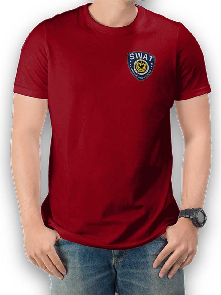 Gotham City Police Swat Chest Print T-Shirt maroon L