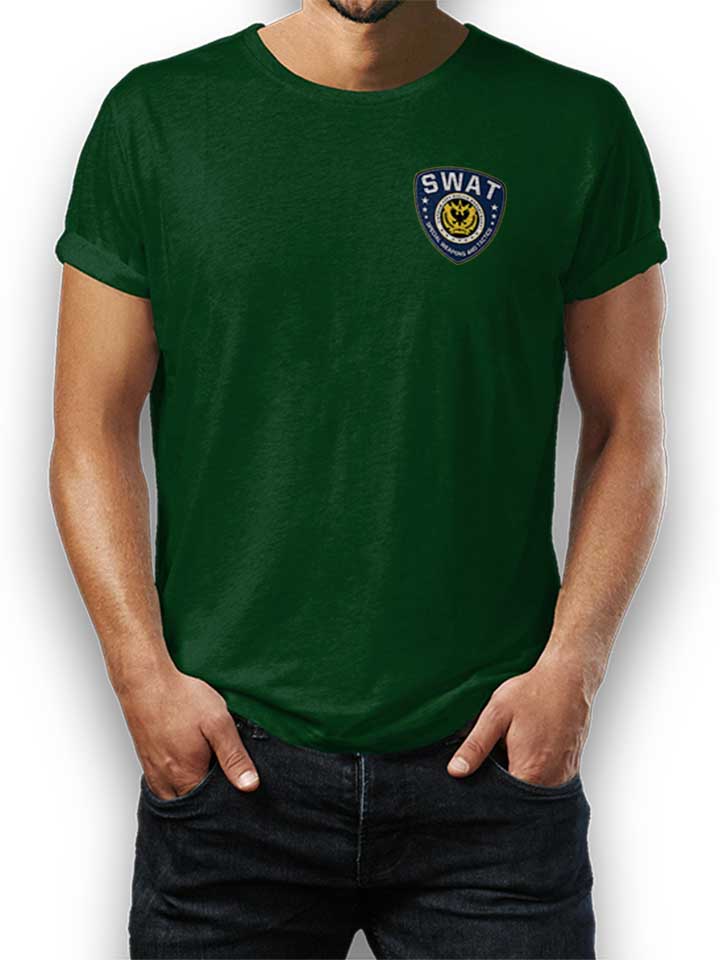 Gotham City Police Swat Chest Print T-Shirt vert-fonc L