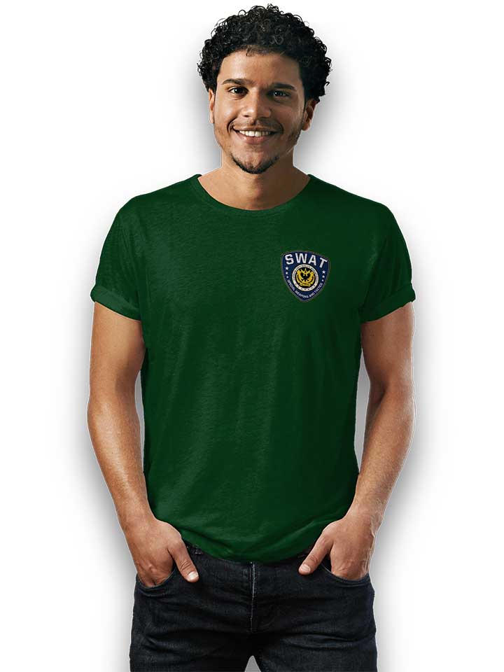 gotham-city-police-swat-chest-print-t-shirt dunkelgruen 2