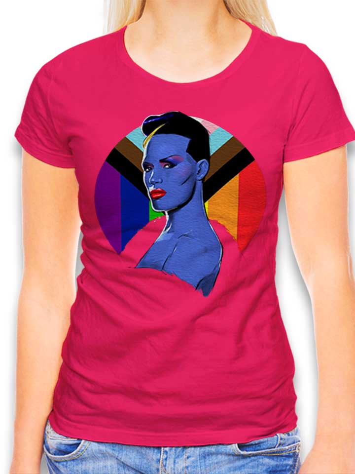 Grace Jones Pop Art T-Shirt Femme fuchsia L